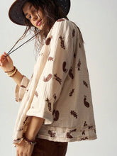 BohoFeels Women's Loose Fit Paisley Printed Notched V-Neck 3/4 Sleeve Vacation Shirt